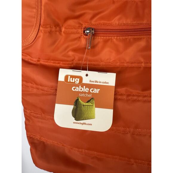 LUG CABLE CAR Purse Sunset Orange Quilted Crossbody Bag Purse Messenger RFID NEW - Picture 2 of 11